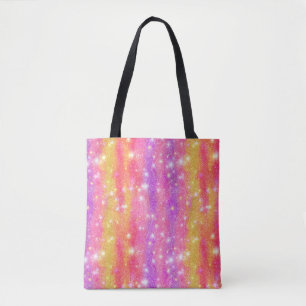 Roze Oranje Paarse Glitter Schitterend Patroon Draagtas