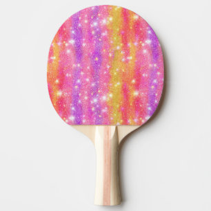 Roze Oranje Paarse Glitter Schitterend Patroon Tafeltennisbatje