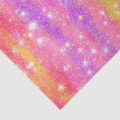 Roze Oranje Paarse Glitter Schitterend Patroon Tissuepapier (Detail)