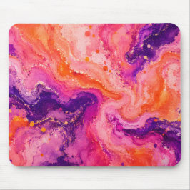 Roze Oranje Paarse Marmer Patroon Muismat