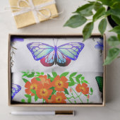 Roze Oranje Paarse ventilatorvlinderdebreuk Tissuepapier (Geschenk)