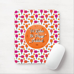 Roze & Oranje Pickleball Paddles Pickleball Party Muismat