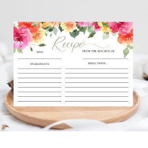 Roze oranje pinda's vrijgezellenfeest recept card informatiekaartje