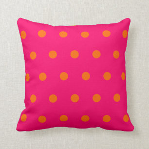 Roze Oranje pooldots Kussen