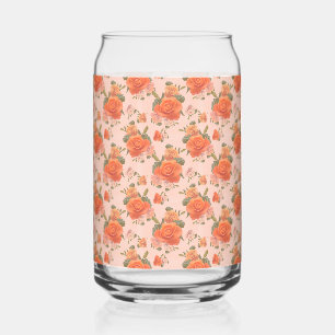 roze oranje roos bloemmotief bruiloft lente blikvorm glas