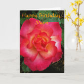 Roze/Oranje Roos Kaart (Gele Bloem)