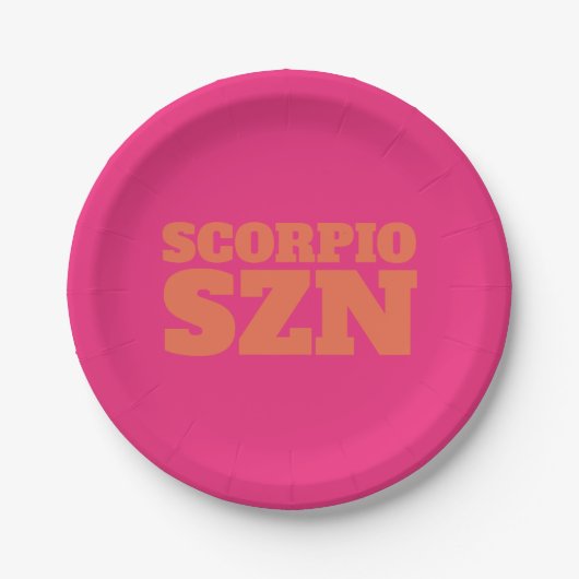Roze Oranje Scorpio SZN Cool Papieren Bordje (Voorkant)