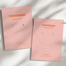 Roze Oranje Sjabloon Oorbel Display Kaart