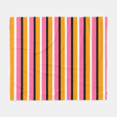 Roze Oranje strepen Horizontale lijnen Fleece Deken (Voorkant (Horizontaal))