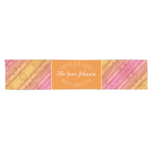 Roze Oranje Sunrise Ombre Table Runner Korte Tafelloper