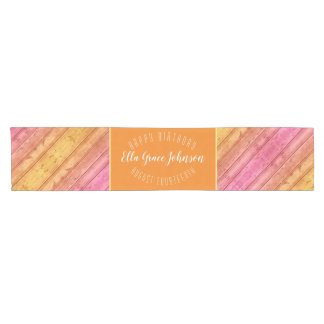 Roze Oranje Sunrise Ombre Table Runner Korte Tafelloper