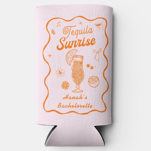 Roze Oranje Tequila Sunrise Bachelorette-feestje (Voorkant)