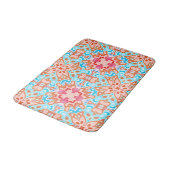 Roze Oranje Turquoise Retro Chic Mosaic Pattern Badmat (Gekanteld)