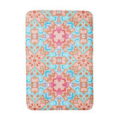 Roze Oranje Turquoise Retro Chic Mosaic Pattern Badmat (Voorkant Verticaal)
