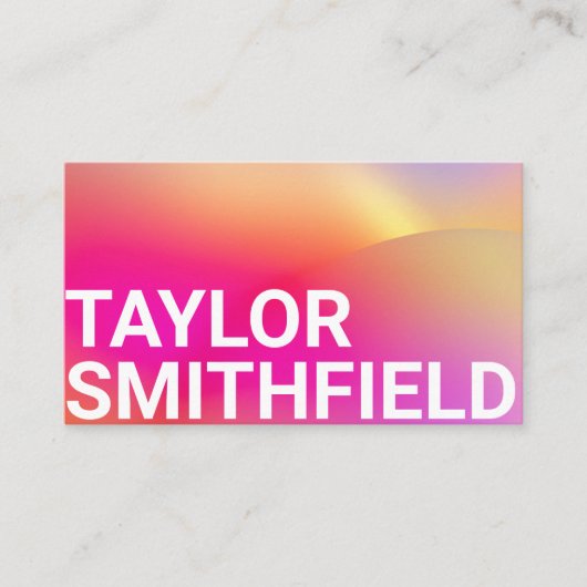 Roze Oranje Typografie Gradiënt Visitekaartje (Voorkant)