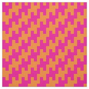 Roze Oranje ZigZag Stof