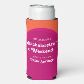Roze & Oranje Zonsondergang Retro Bachelorette Wee (Seltzer Voorkant)