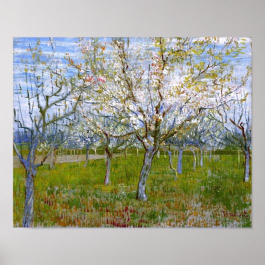 Roze Orchard (F555) Van Gogh Fine Art Poster (Voorkant)
