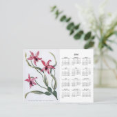  Roze Orchid 2016 Floral Calendar Briefkaart (Staand voorkant)
