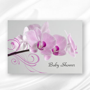 Roze Orchid Elegance Baby shower Kaart