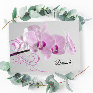 Roze Orchid Elegance Post Wedding Brunch Kaart