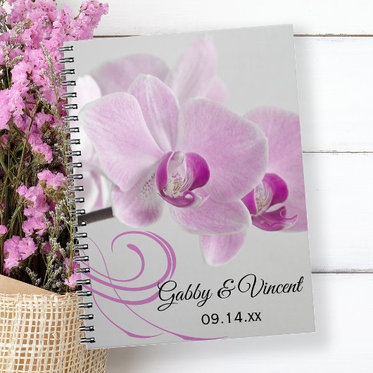 Roze Orchid Elegance Wedding Notitieboek
