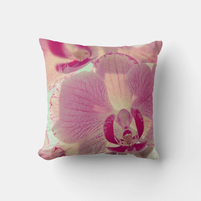 Roze Orchid Kussen (Voorkant)