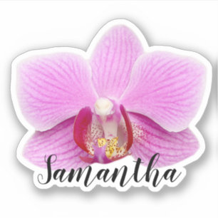 Roze Orchid Naam Sticker