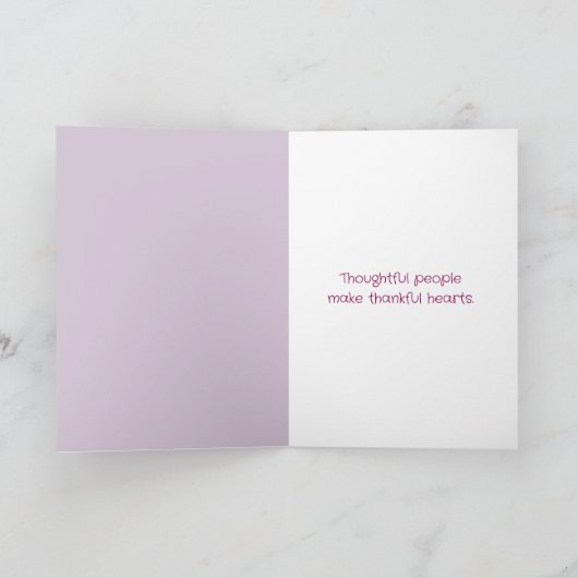 Roze Orchid Ripples Dank je Bedankkaart (Binnen)