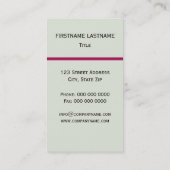 Roze Orchid Visitekaartje (Achterkant)