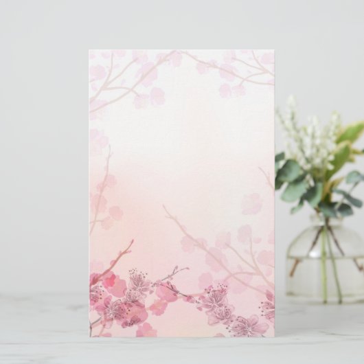 Roze Orchid Wedding Briefpapier (Staand voorkant)