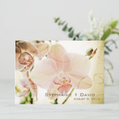 Roze Orchid Wedding Invitation Kaart (Staand voorkant)