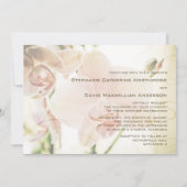 Roze Orchid Wedding Invitation Kaart (Achterkant)