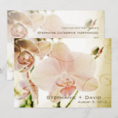 Roze Orchid Wedding Invitation Kaart (Voorkant / Achterkant)