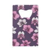 Roze orchidebloemen kredietkaart flessenopener (Achterkant)