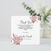 Roze Orchidee begrafenis bedankkaart Kaart (Staand voorkant)