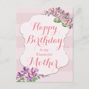 Roze Orchidee Bloem Lijst Moederdag Briefkaart