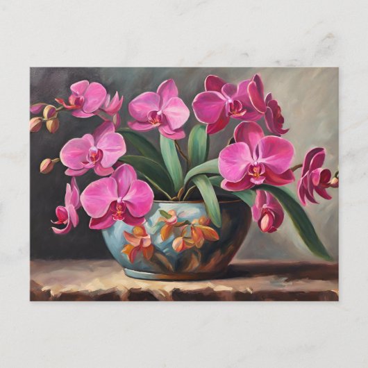 Roze Orchidee Bloem Plant Briefkaart (Voorkant)