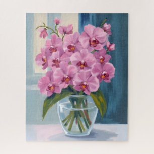 Roze Orchidee Bloemboeket Waterverf Legpuzzel