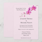 Roze Orchidee Bloemen Huwelijk Kaart (Voorkant / Achterkant)