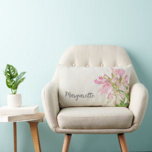 Roze Orchidee Bloemendesign – Elegante Botanische Kussen