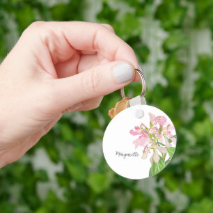 Roze Orchidee Bloemendesign – Elegante Botanische Sleutelhanger