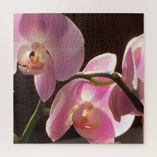 Roze Orchidee Bloemige Legpuzzel (Verticaal)