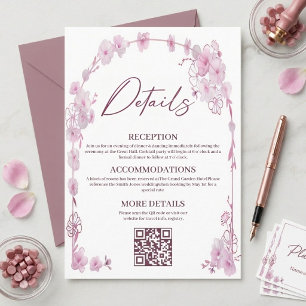 Roze Orchidee Bloemrijke Boog Elegante Trouw Informatiekaartje
