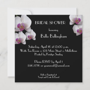 Roze orchidee bridal Shower Invitation Kaart