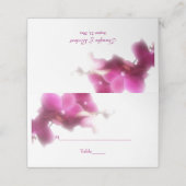 Roze Orchidee Bruiloft Gevouwen Plaats Kaart (Buitenkant ongevouwen)