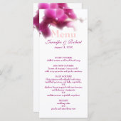 Roze Orchidee Bruiloft Menu (Voorkant / Achterkant)