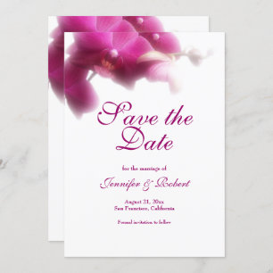 Roze Orchidee Bruiloft Save the Date Aankondiging
