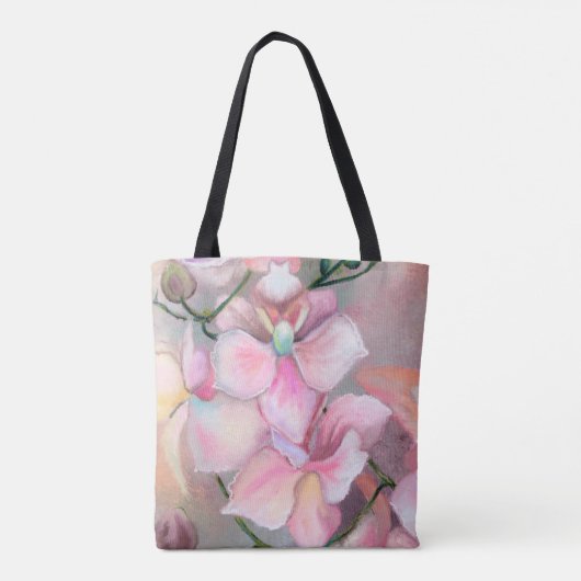 Roze orchidee Canvas tas (Achterkant)