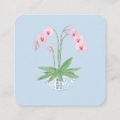 Roze Orchidee Chinoiserie Chic Baby shower QR Code Informatiekaartje (Achterkant)